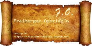 Freiberger Osszián névjegykártya